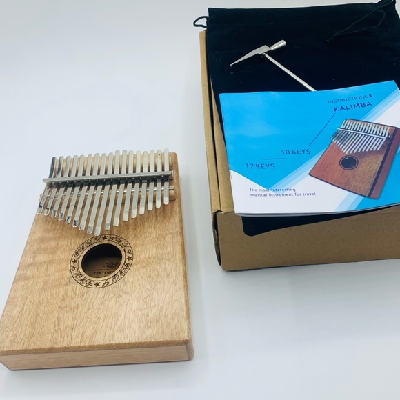 Wooden Kalimba Thumb Piano in Box – 17-Key Musical Instrument with Accessories - Picture 1 of 11